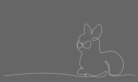 Easter bunny continues line hand draw element. Vector stock illustration Stockillustratie