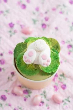 Easter bunny cupcake Stock Photos