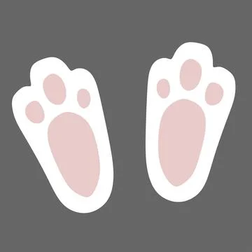 Easter Bunny Cute Paws isolated on White. Vector Flat style Design element. R Stock Illustration