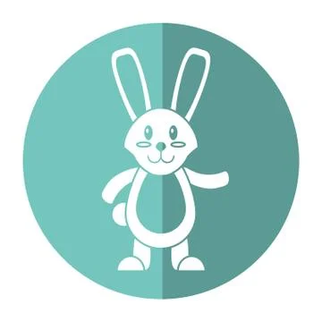 Easter bunny cute standing shadow Stock Illustration