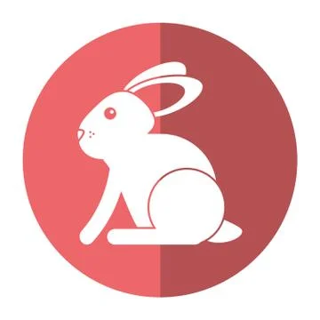 Easter bunny cute symbol shadow Stock Illustration