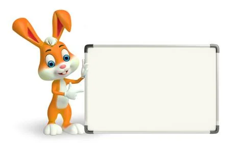 Easter bunny with display board Stock Illustration
