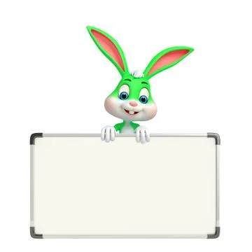 Easter bunny with display board Stock Illustration