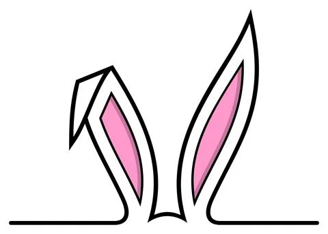 Easter Bunny Ear vector. Isolated Background. Stock Illustration