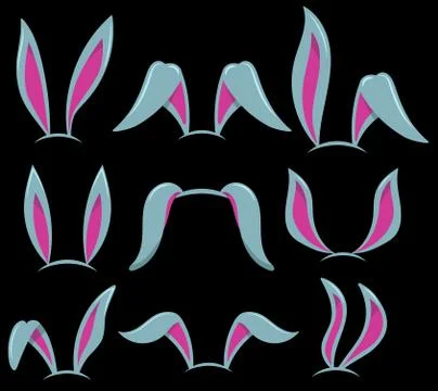 Easter bunny ears. Design element for poster, card, banner, flyer. Stock Illustration