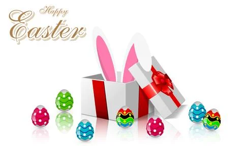 Easter bunny ears from an egg box Illustrazione stock