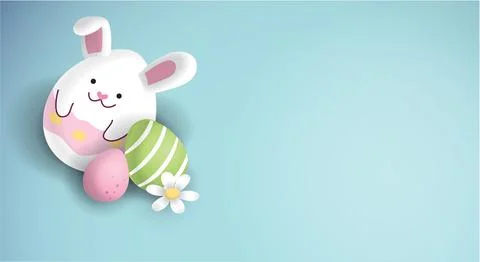 Easter bunny ears egg with chocolate eggs Stock Illustration
