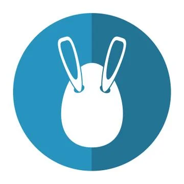 Easter bunny ears in egg shadow Stock Illustration