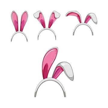 Easter bunny ears headbands celebrating spring holiday イラスト素材