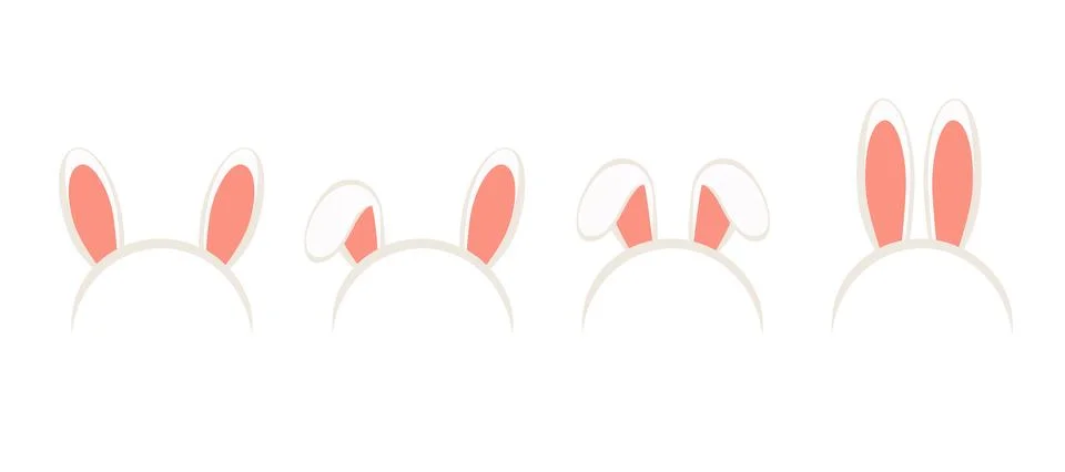 Easter Bunny Ears Headbands Vector Illustration Stock Illustration