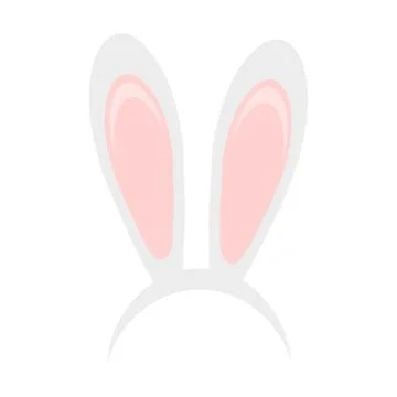 Easter bunny ears mask hand draw vector illustration. Rabbit ear spring hat s Stock Illustration
