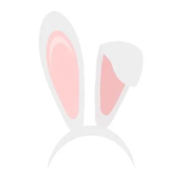 Easter bunny ears mask hand draw vector illustration. Rabbit ear spring hat s Stock Illustration