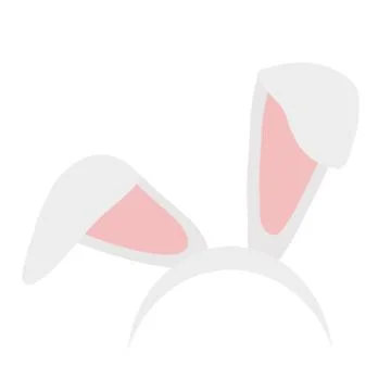Easter bunny ears mask hand draw vector illustration. Rabbit ear spring hat s Stock Illustration