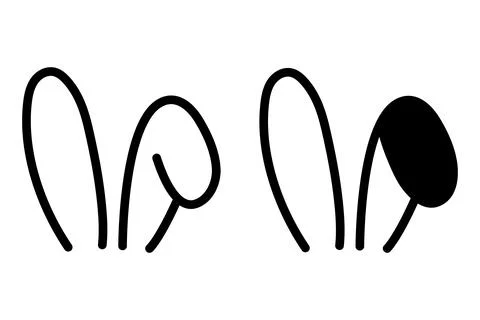 Easter Bunny Ears, rabbit icon vector isolated Stock Illustration