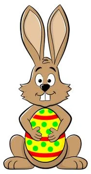 Easter bunny with easter egg Stock Illustration