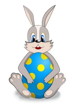 Easter bunny with easter egg Stock Illustration