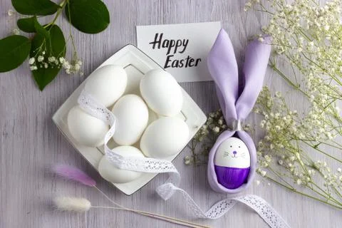 Easter Bunny with easter eggs Foto stock