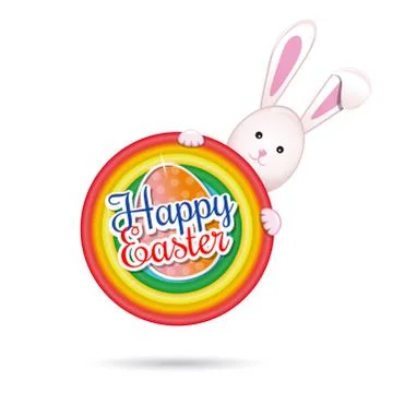 Easter Bunny with Easter greetings. Easter banner Stock Illustration