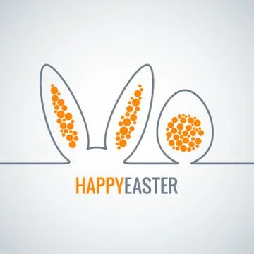 Easter bunny with egg abstract vector background Illustrazione stock