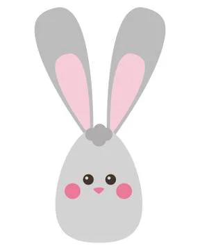 Easter bunny with egg icon Stock Illustration