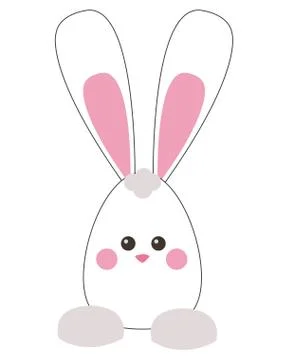 Easter bunny with egg icon Illustrazione stock