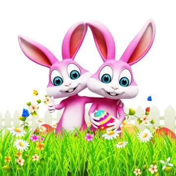 Easter bunny with egg Illustrazione stock