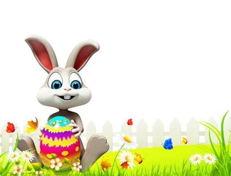Easter bunny with egg Illustrazione stock