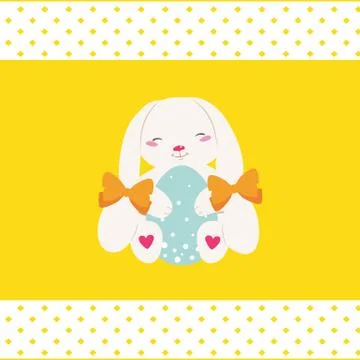 Easter bunny with egg Illustrazione stock