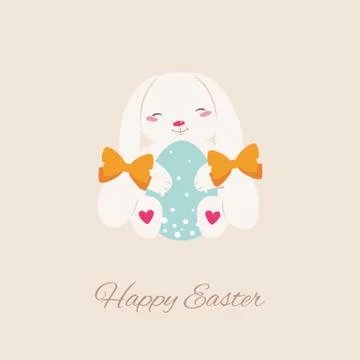 Easter bunny with egg Stock Illustration