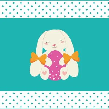 Easter bunny with egg Stock Illustration