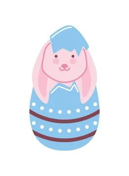 Easter bunny on egg Stock Illustration