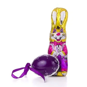 Easter bunny with egg Stock Photos