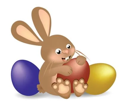 Easter bunny with eggs Stock Illustration