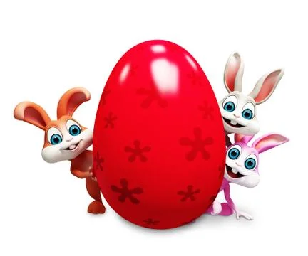 Easter bunny with eggs Illustrazione stock