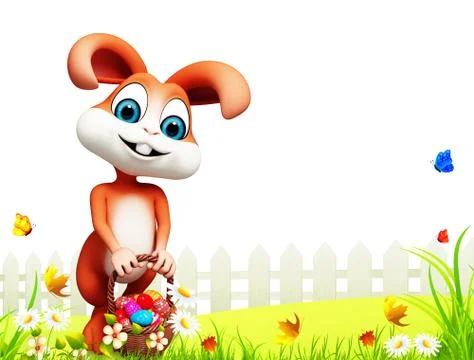 Easter bunny with eggs Illustrazione stock