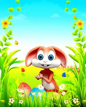 Easter bunny with eggs Illustrazione stock