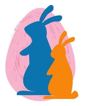 Easter bunny with eggs Stock Illustration