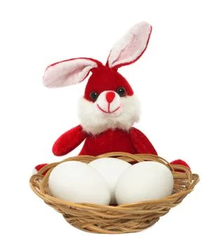 Easter bunny with eggs Stock Photos