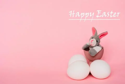 Easter bunny with eggs Stock Photos