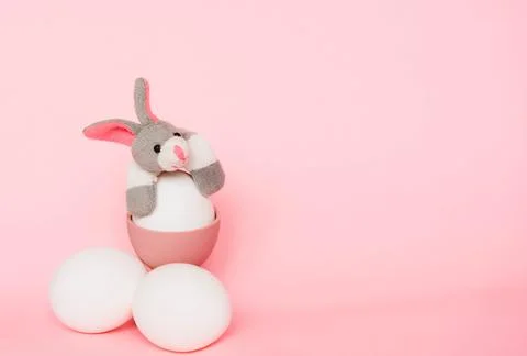 Easter bunny with eggs Stock Photos