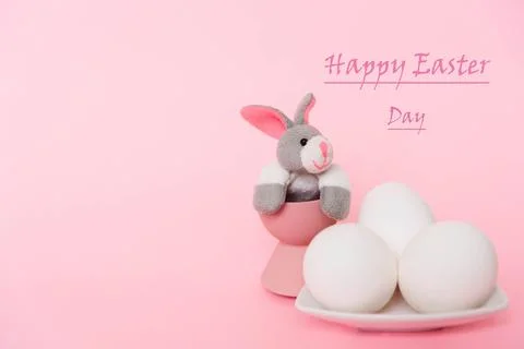 Easter bunny with eggs Stock Photos