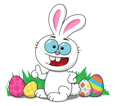 Easter Bunny With Eggs Smiling Stock Illustration