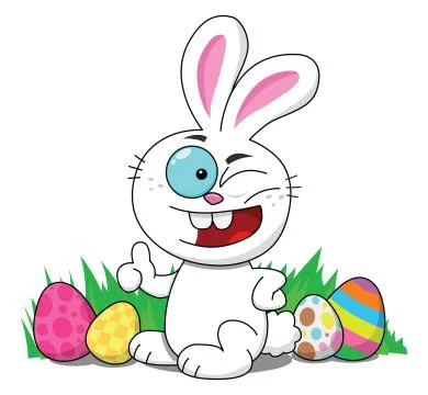 Easter Bunny With Eggs Winking Stock Illustration