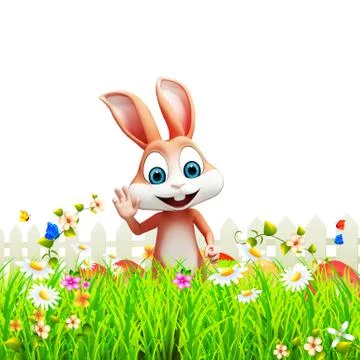 Easter bunny with flower Stock-Illustration