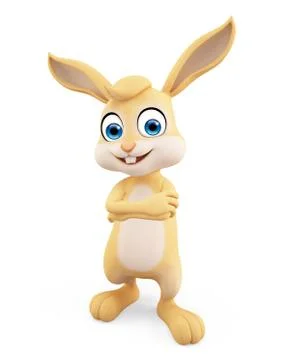 Easter Bunny with folding hand pose Stock Illustration
