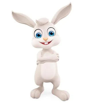 Easter Bunny with folding hand pose Stock Illustration