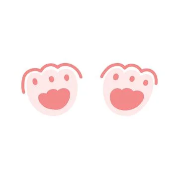 Easter bunny footprint in cartoon flat style. Vector illustration of rabbit paws Illustrazione stock