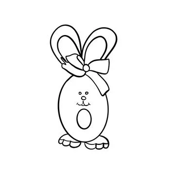 Easter bunny in the form of an egg with a bow Stock Illustration