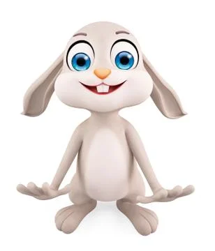 Easter Bunny with funny pose Illustrazione stock