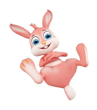 Easter Bunny with funny pose Stock Illustration